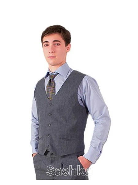 Класичний жилет для підлітка Sashka сірий, розмір 152-182